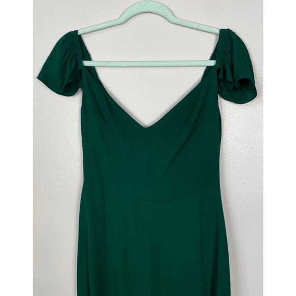 Reformation Baxley Midi Dress Emerald Green Size 8 Holiday Party Formal Wedding - Picture 6 of 16